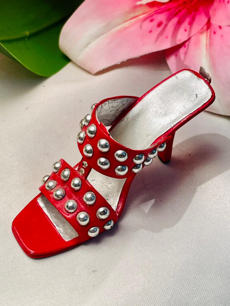Just The Right Shoe Red Hot Studded Miniature 4 in