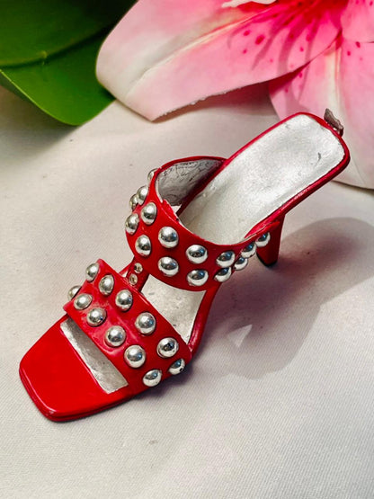 Just The Right Shoe Red Hot Studded Miniature 4 in