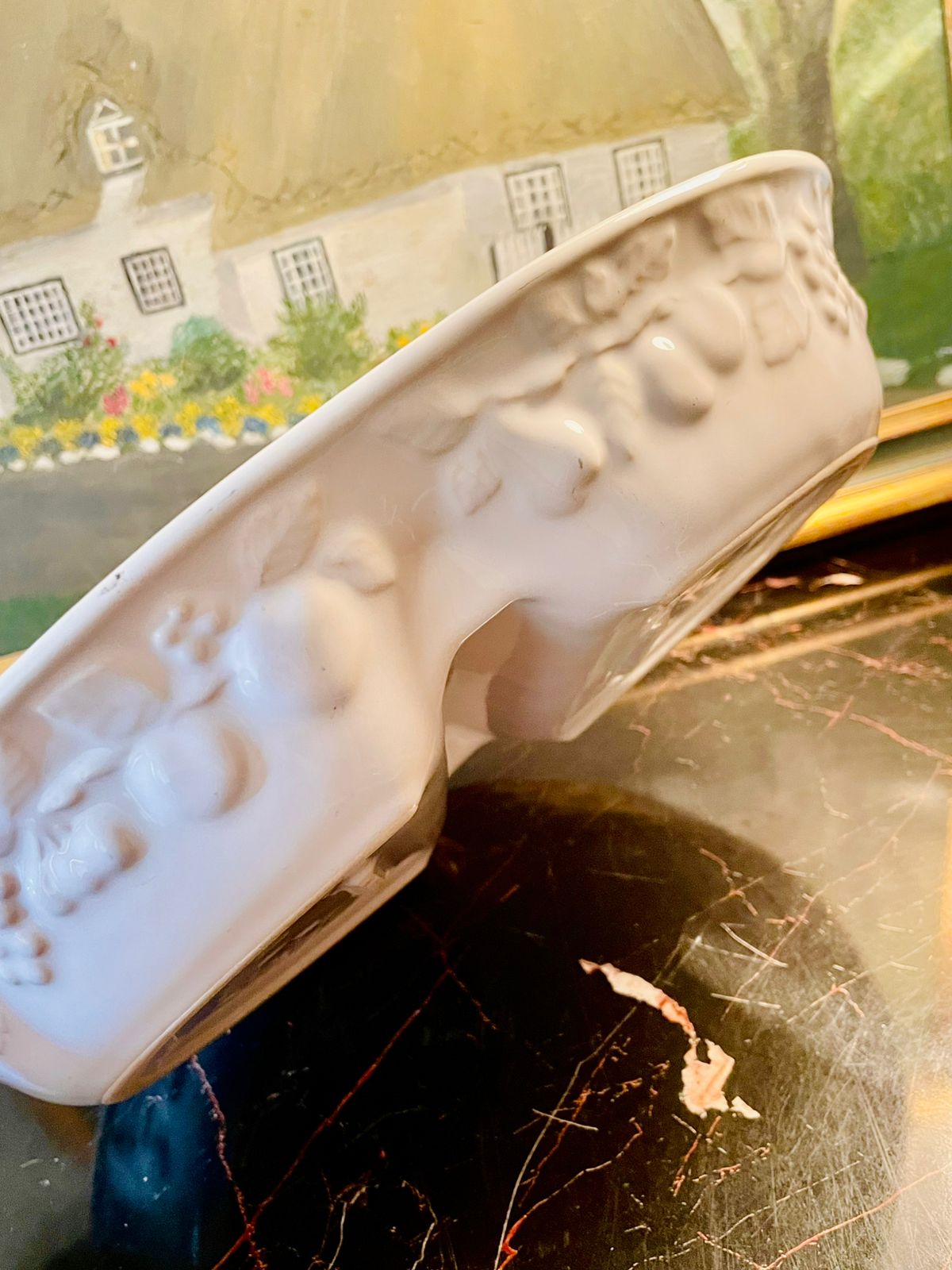 Vintage White Ceramic Divided Serving Dish – Dual Section Oval Bowl Made in England