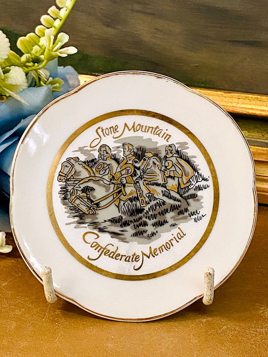 Vintage Stone Mountain Confederate Memorial Plate – Collectible Souvenir