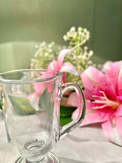 Clear Crystal Pedestal Mug 4.5"
