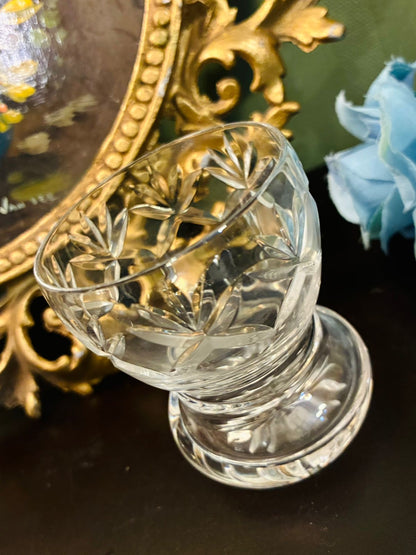 Vintage Clear Cut Crystal Footed Dessert Bowl