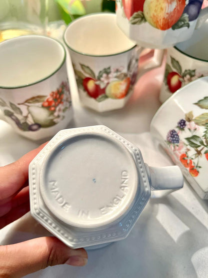 Set of 6 Johnson Brothers Octagonal Fresh Fruit Mugs England