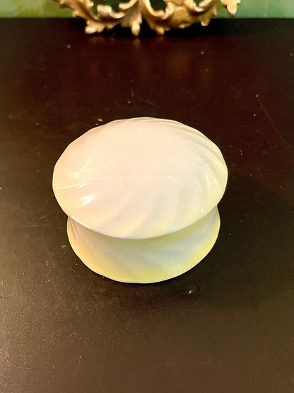 Round White Ceramic Trinket Box