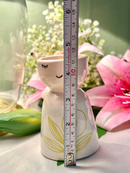 Next Ceramic Lady Planter / Vase – Face Design with Floral Detail, Approx. 11 cm