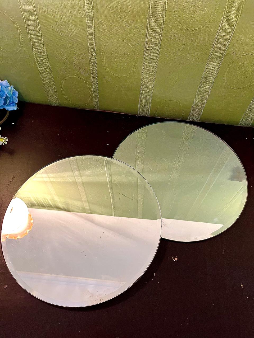 Set of 2 Round Wall Mirrors – Minimalist Frameless Mirror Pair