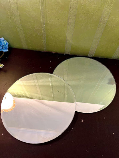 Set of 2 Round Wall Mirrors – Minimalist Frameless Mirror Pair