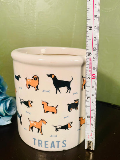Ceramic Dog Treat Storage Jar with Lid – 5 Inch