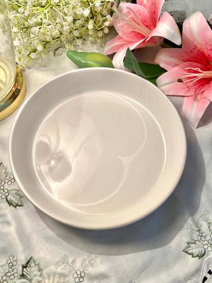 Large White Round Serving Pasta Bowl 9.5" Vintage Style