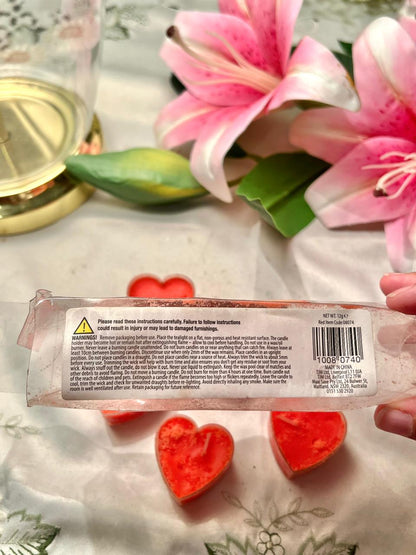 2 Inch Red Heart-Shaped Mini Scented Candles – Set of 5