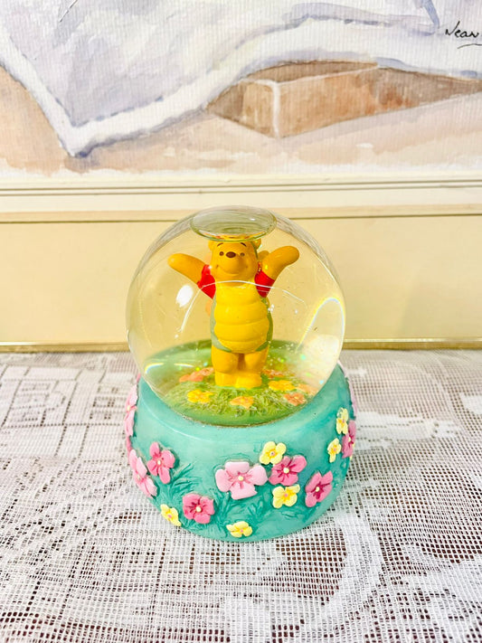 Vintage Winnie the Pooh Floral Snow Globe Ornament