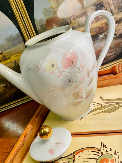 Elegant Vintage Floral Teapot with Gold Trim – Classic English Style