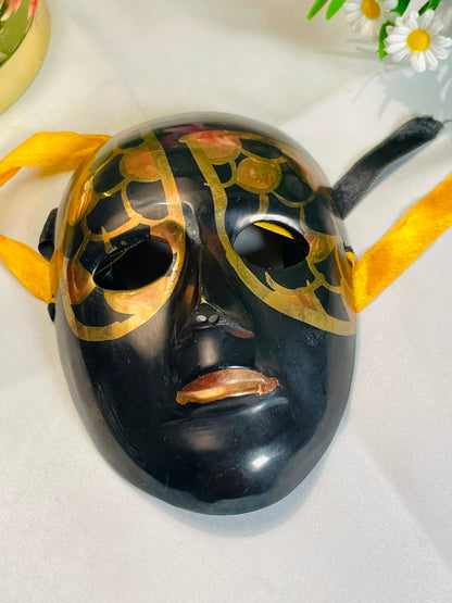 Brass Black & Gold Decorative Face Mask – 15 cm