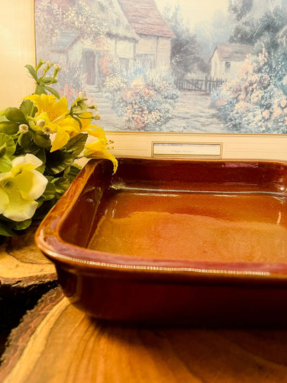 T.G. Green England Brown Ceramic Baking Dish Vintage
