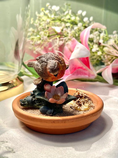 Robin Bird Floral Miniature Figurine 8cm - 1 Piece