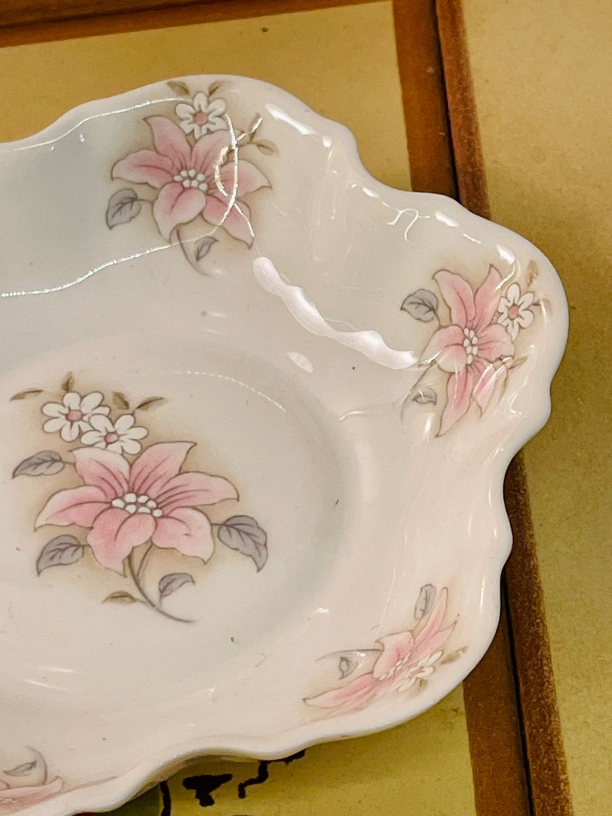 Vintage Floral Bone China Trinket Dish – Mini Jewellery Plate