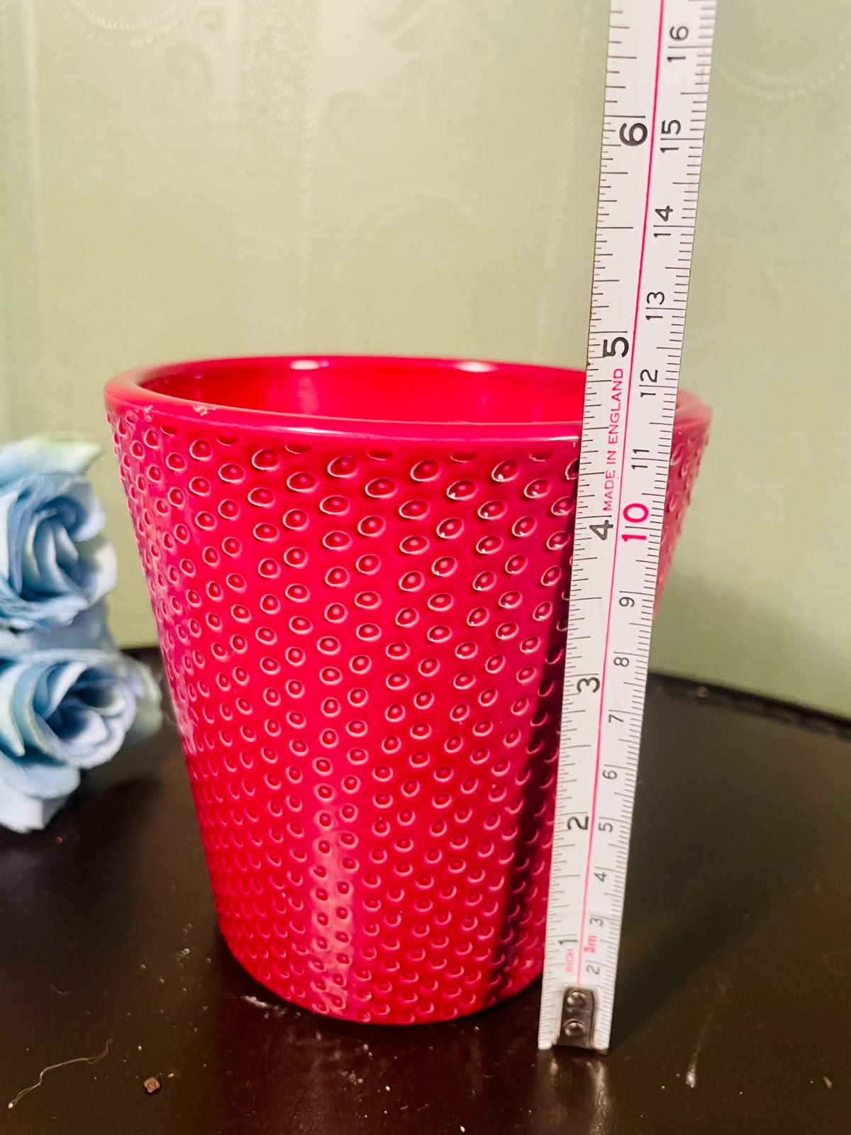 Red Textured Ceramic Plant Pot – 5 Inch