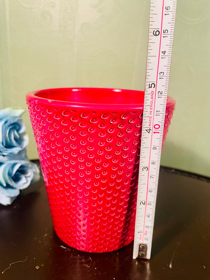 Red Textured Ceramic Plant Pot – 5 Inch