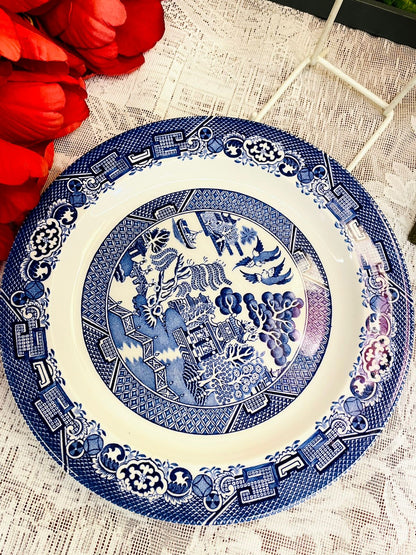 Vintage Palissy Old Windsor Locks Blue & White Plate 9 in