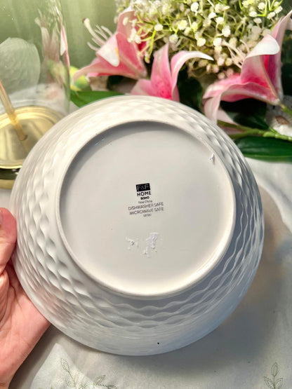 F&F Home Soho White Fine China Serving Bowl 22 cm