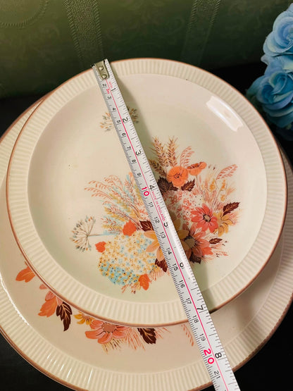 Vintage Poole England Floral Plates Set of 12 - 6 persons