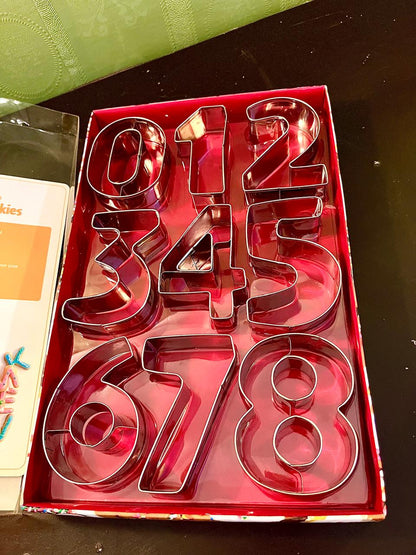 Number Cookie Cutter Set 0–9 Metal Baking Cutters