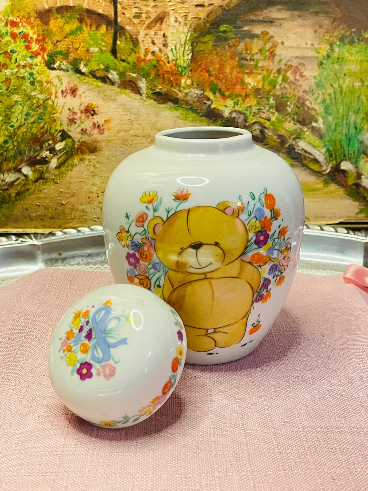 Vintage Grosvenor 1990 Ginger Jar – Beautiful Ceramic Collectible with Lid - candy jar