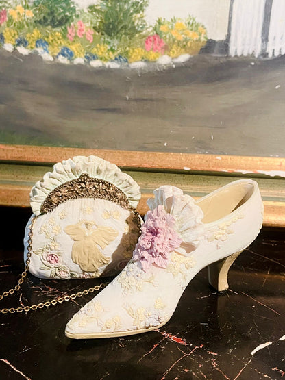 Vintage Victorian Lady’s Trio Figurines — Hat, Shoe & Purse Set