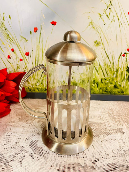 Vintage Gold Tone Metal Coffee Maker Cafetiere