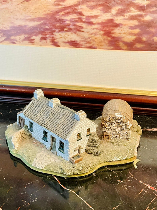 Stone Cottage with Barn – Handcrafted Stonerware English Country House Model