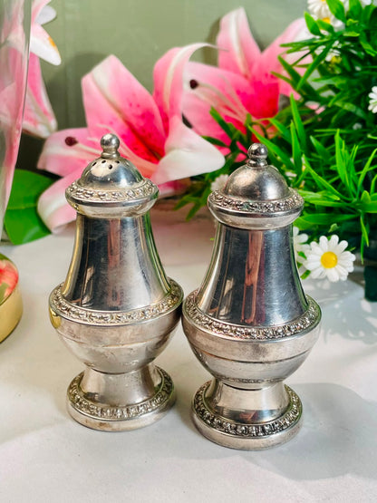 Silver-Tone Salt & Pepper Shakers – 2 Pieces, 10 cm