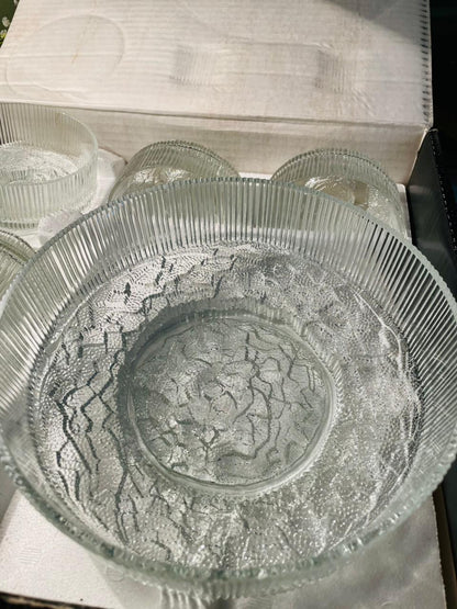 Ravenhead Topaz Crystal 7 Bowl Set – Clear Ribbed