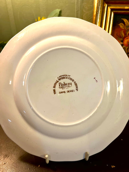 Palissy Game Series Pheasant Decor Plate Vintage Worcester England
