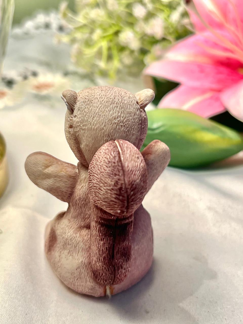 Vintage Pink Woodland Animal Figurine 8 cm