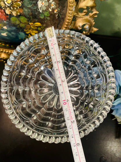 Vintage Crystal Glass Pedestal Bowl