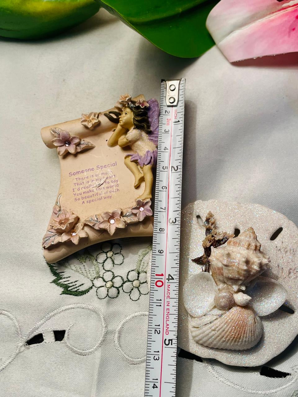 Fridge Magnet 2-Piece Fairy & Seashell Decorative Figurine Set 12cm