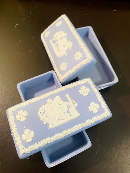 Vintage Wedgwood-Style Jasperware Trinket Box – 10 cm Each