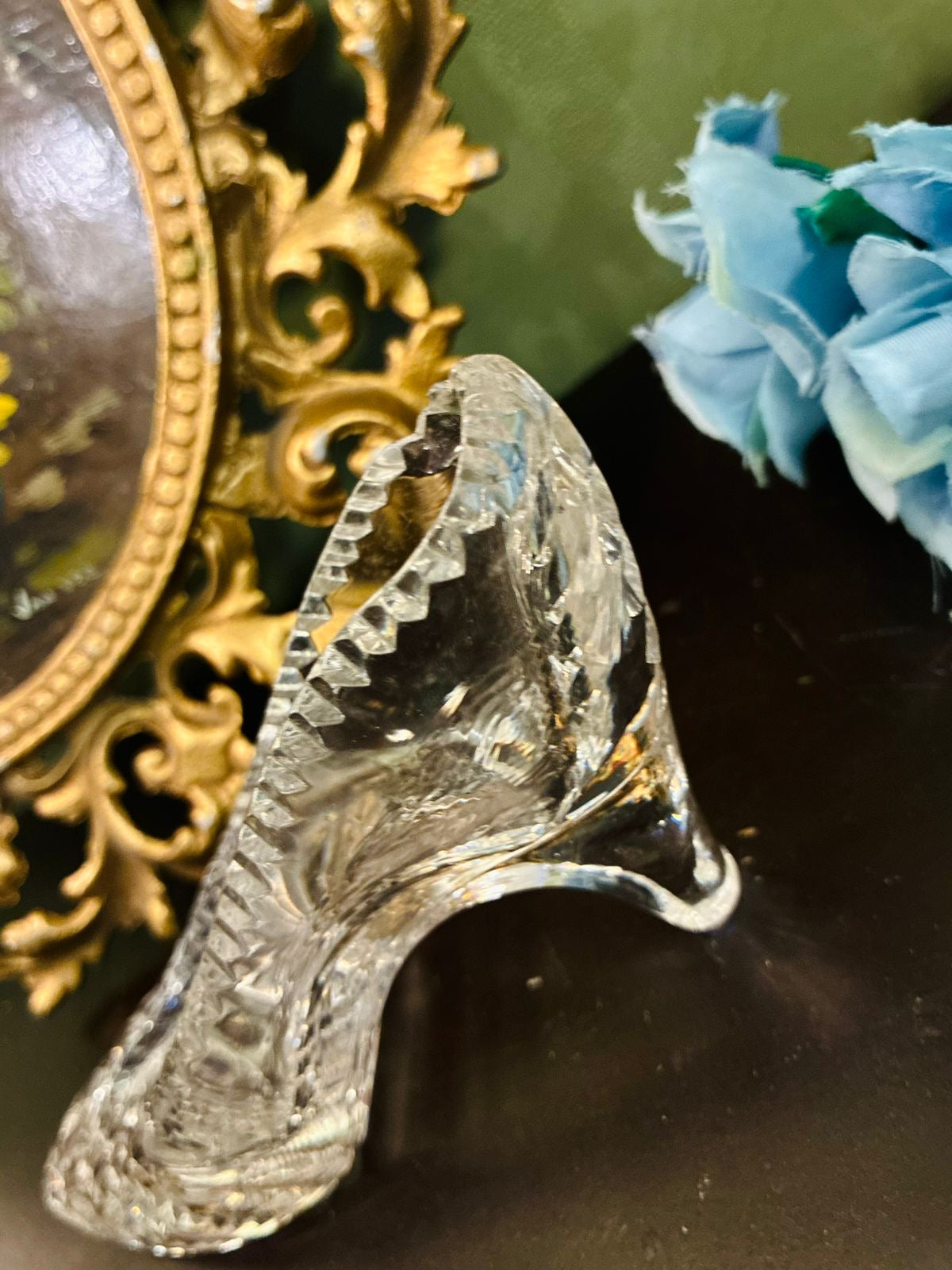 Vintage Crystal High Heel Shoe Trinket Dish