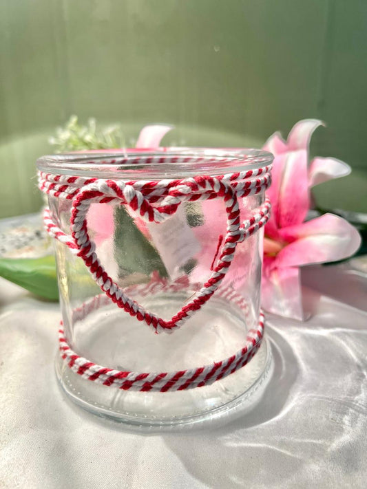 Vintage Clear Crystal Heart Decor Holder 5 in