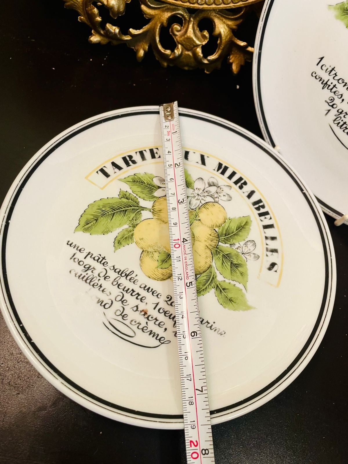 Vintage Porcelaine d’Auteuil France Lemon Dessert Plates – Set of 2