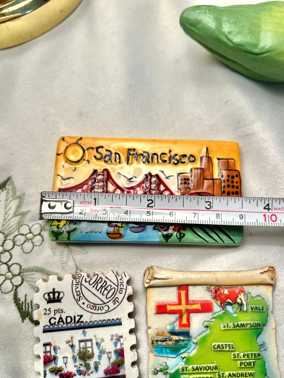 San Francisco, Cádiz & Guernsey Travel Magnet Souvenir Set – 3 Pcs