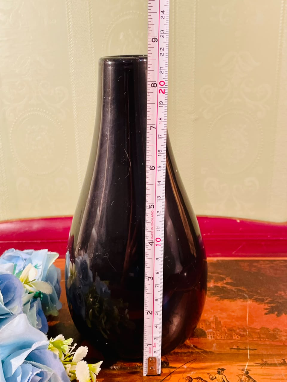 Black ceramic Decorative Vase 10-Inch