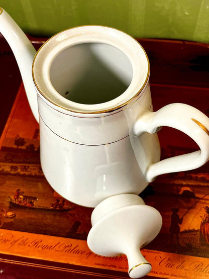 Crown Ming Fine China Coffee Pot with Gold Trim