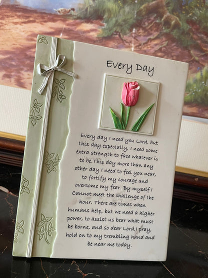 White Ceramic Everyday Frame with Tulip Flowers Print