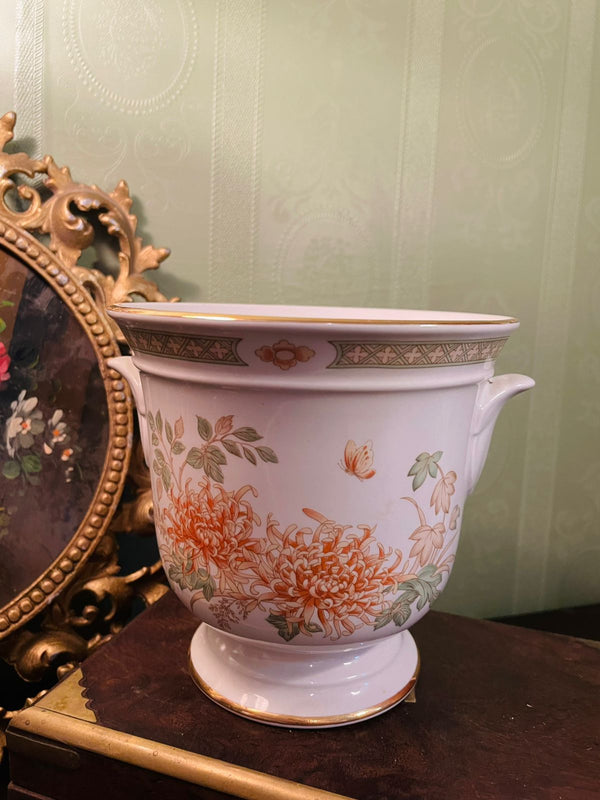 St Michael Chrysanthemum Ceramic Planter 5 Inch Made in England