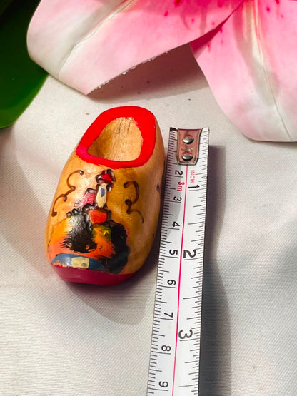 Miniature Hand-Painted Wooden Clog Ornament Approx. 6 cm
