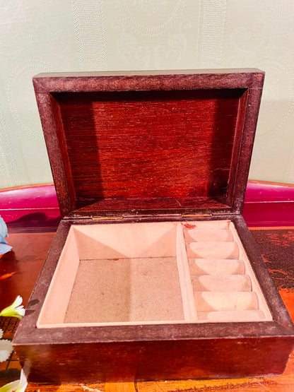 Wooden Jewellery Box with Ring Storage – 7 Inch