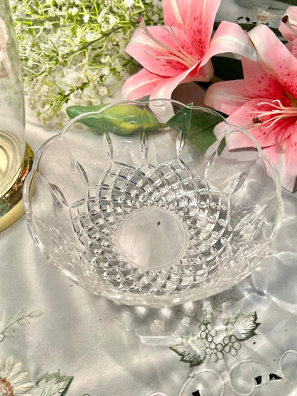 Vintage Cut Crystal Large Serving Bowl – 7 Inch