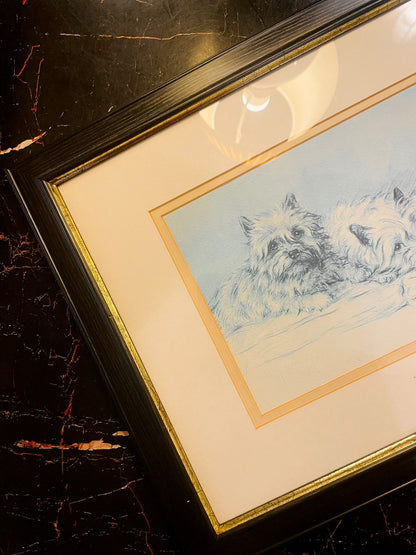 Vintage Dog Sketch Framed Art – Classic Pet Illustration