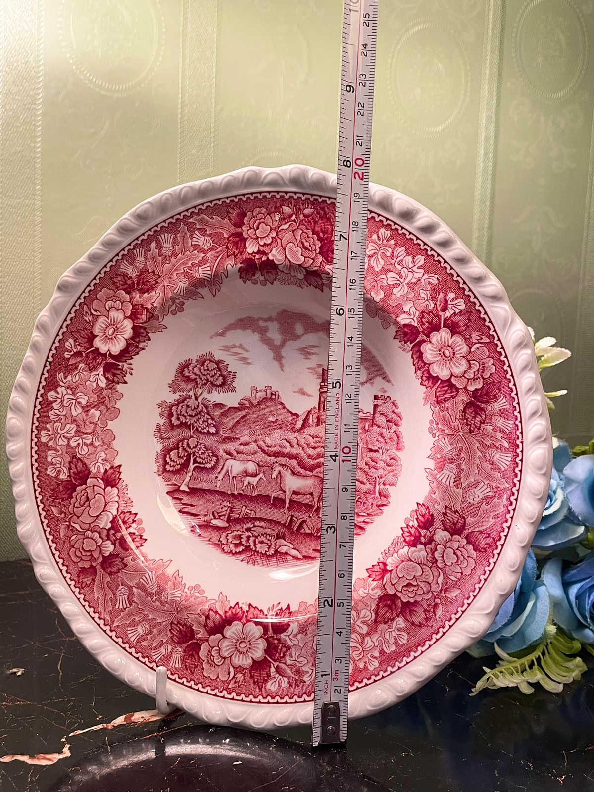 Adams English Scenic Pink Ironstone Plate 6 Inch
